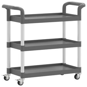 vidaXL 3-tasoinen Vaunu harmaa 77x34x72 cm alumiini