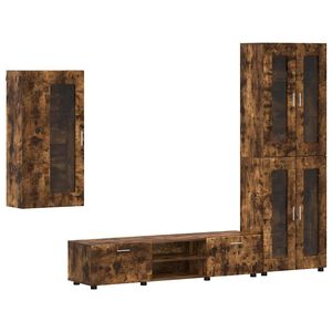 vidaXL TV-tasosetti hyllyll&auml; FLORIN 3 pcs Savup&auml;hkin&auml; Tekninen puu