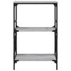 vidaXL Kirjahylly 3 kerrosta harmaa Sonoma 59x35x90,5 cm tekninen puu
