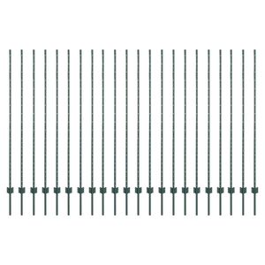 vidaXL Upotettu aitausapaja 22 pcs Vihre&auml; 200 cm Jauhemaalattu Ter&auml;s