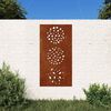 vidaXL Puutarhasein&auml;koriste 105x55 cm corten ter&auml;s lehtikuvio
