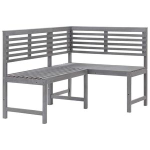 vidaXL Kulmapenkki harmaa 140 cm t&auml;ysi akaasiapuu