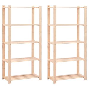vidaXL 5-kerroksiset varastohyllyt 2 kpl 80x38x170cm t&auml;ysi m&auml;nty 250kg