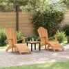 vidaXL Adirondack-tuoli 2 pcs Ruskea 137 x 77 x 95 cm Tiikkipuu