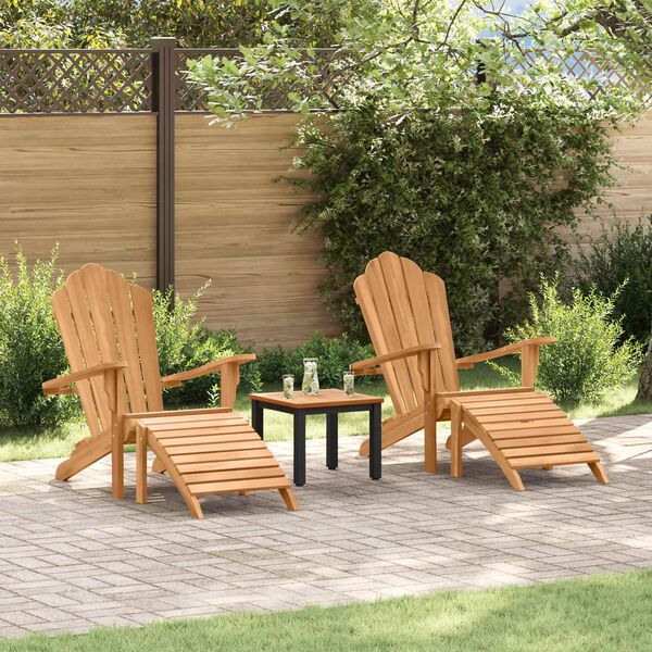 vidaXL Adirondack-tuoli 2 pcs Ruskea 137 x 77 x 95 cm Tiikkipuu