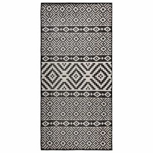 vidaXL Ulkomatto Flatweave 80x150 cm mustat raidat