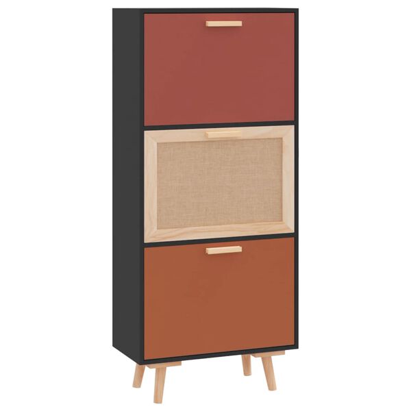 vidaXL Kenk&auml;kaappi musta 52x25x120 cm tekninen puu