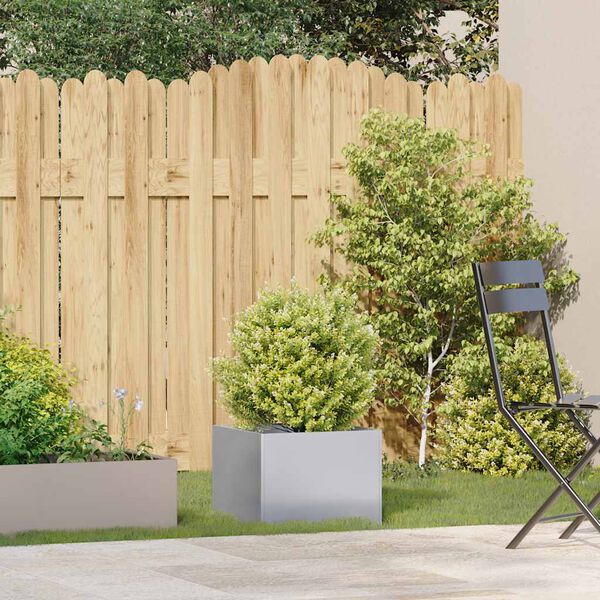 vidaXL Kukkalaatikko 40x40x30 cm galvanoitu teräs