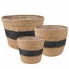 vidaXL 3 kpl Luonnollinen ja musta &Oslash;26 x 19 cm 100% Merihein&auml;