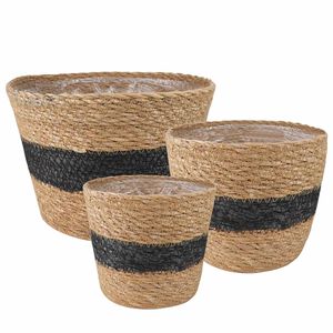 vidaXL 3 kpl Luonnollinen ja musta &Oslash;26 x 19 cm 100% Merihein&auml;