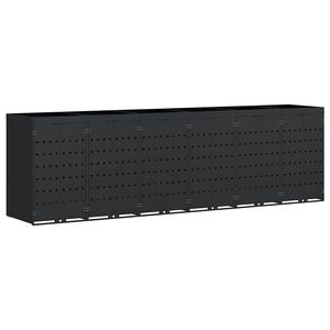 vidaXL Roskakuskin s&auml;ilytys 6:lle astiassa Musta 408 x 77,5 x 121,5 cm