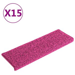 vidaXL Portaiden matot 15 kpl 65x21x4 cm vaaleanpunainen suorakaiteen muotoinen reuna