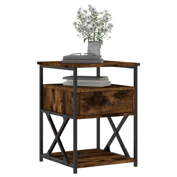 vidaXL Y&ouml;p&ouml;yd&auml;t 2 kpl savutammi 40x42x55 cm tekninen puu