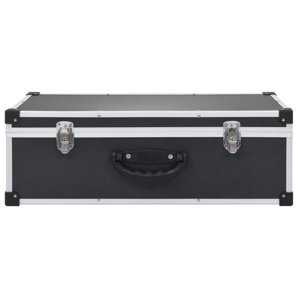 vidaXL CD-kotelo 80 CD-levylle alumiini ABS musta