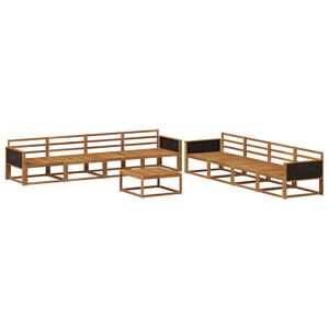 vidaXL Ulkosohvakokoelma 9 pcs Luonnollinen Tihe&auml; akasiapuu