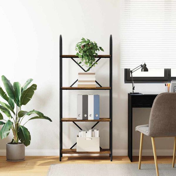 vidaXL Kirjahylly Savup&auml;hkin&auml; 60 x 30 x 146 cm Tekninen puu