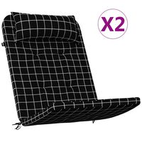 vidaXL Adirondack tuoli tyynyillä 2 kpl musta ruutukuvio Oxford kangas