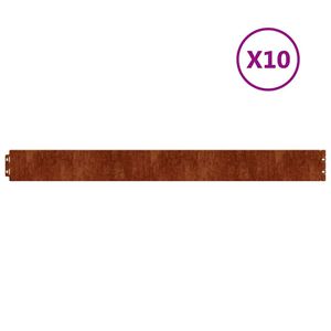 vidaXL Nurmikonreunukset 10 kpl 10x103 cm joustava Corten-ter&auml;s