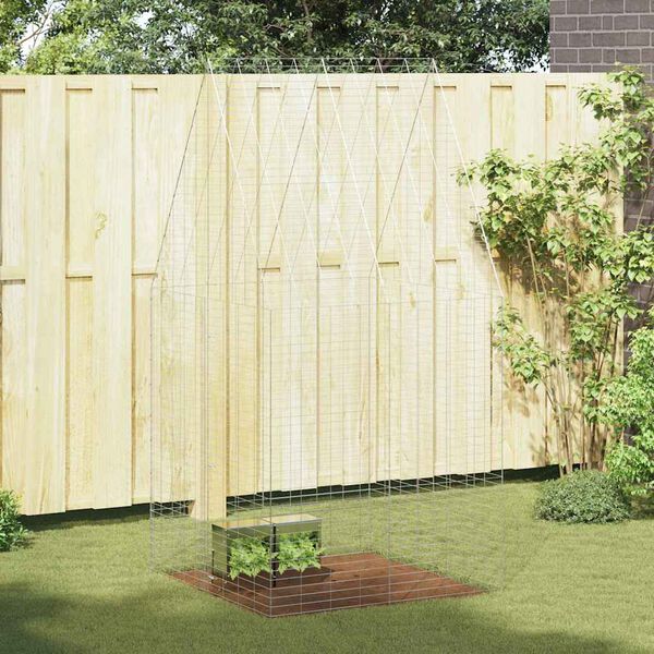 vidaXL Kaniinih&auml;kki Hopea 400 x 100 x 210 cm Galvanoitu ter&auml;s