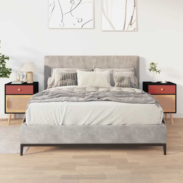 vidaXL Y&ouml;p&ouml;yd&auml;t 2 kpl musta 40x30x55 cm tekninen puu