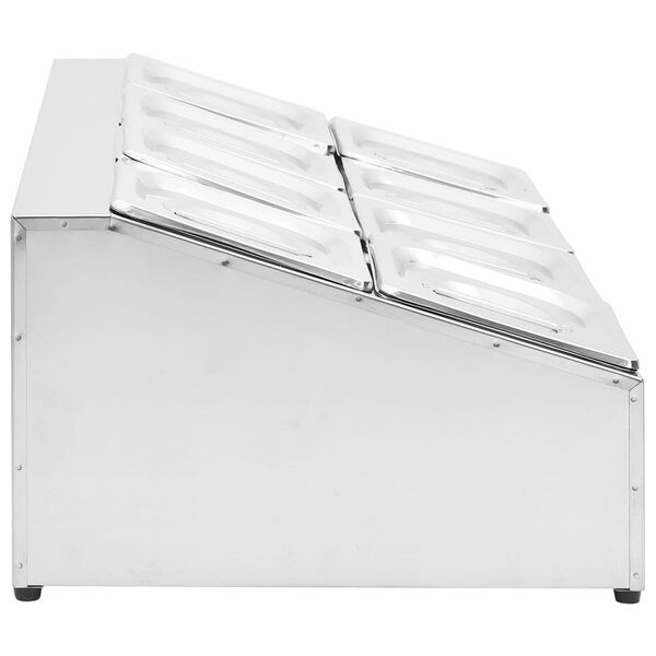 vidaXL Ruokavuokateline 8 kpl GN 1/6 ruostumaton teräs