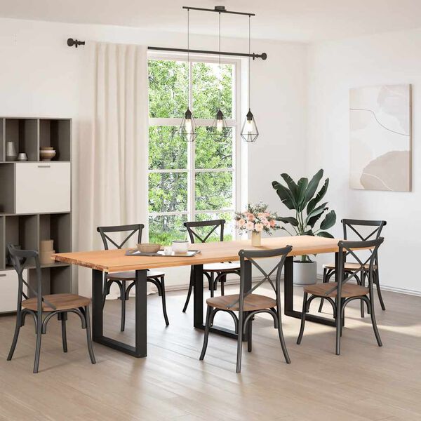 vidaXL Ruokap&ouml;yd&auml;n jalat U-muotoiset 3 kpl musta 80x(72-73) cm ter&auml;s