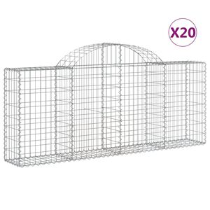 vidaXL Kaarevat kivikorit 20 kpl 200x30x80/100 cm galvanoitu rauta
