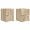 vidaXL Sein&auml;lle Kiinnitett&auml;v&auml; Y&ouml;p&ouml;yt&auml; 2 pcs Sonoma-tammi