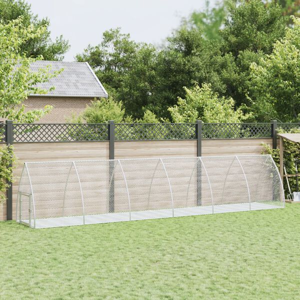 vidaXL Kaninkoppi hopea 105x600x120 cm galvanoitu ter&auml;s