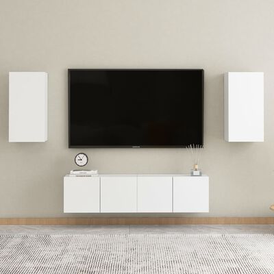 vidaXL TV-tasot 2 kpl valkoinen 30,5x30x60 cm lastulevy