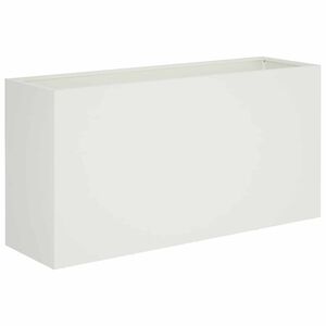 vidaXL Puutarha ruukku valkoinen 100 x 30 x 50 cm Kylm&auml;valssattu ter&auml;s