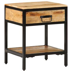 vidaXL Y&ouml;p&ouml;yt&auml; Ruskea 40 x 35 x 50 cm Tiivis mango-puu ja metalli