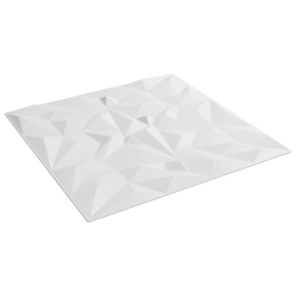 vidaXL Sein&auml;paneelit 12 pcs Valkoinen 50 x 50 cm XPS Vaahdon