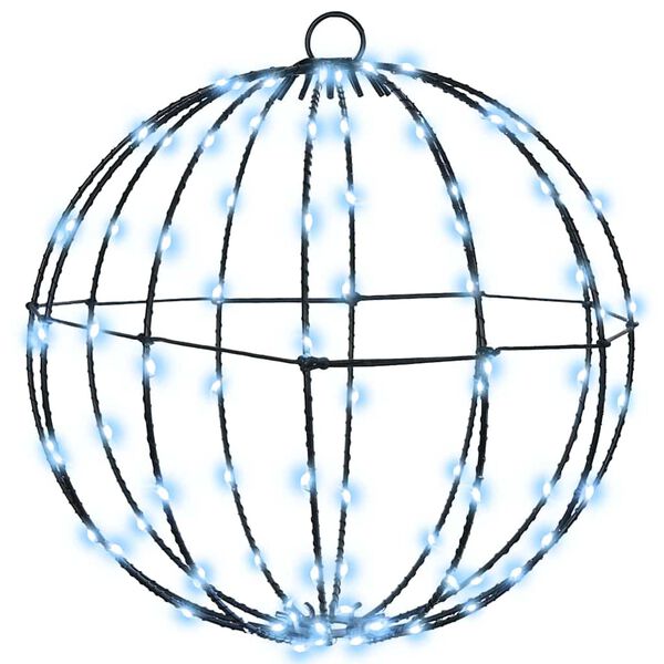 vidaXL Pallo 192 LED-valoilla 2 pcs Kylmä valkoinen 30 cm Metalli