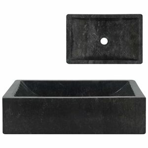 vidaXL Pesuallas 45x30x12 cm marmori korkeakiilto musta