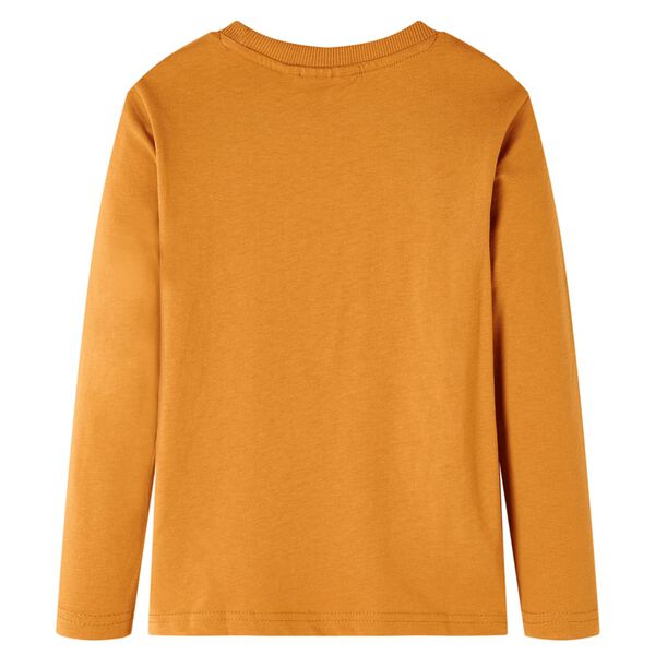 Lasten pitk&auml;hihainen T-paita tumma okra 128