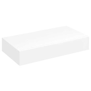 vidaXL Sein&auml;hylly kirjoille/DVD-levyille 1 laatikko 2 kpl MDF valk.
