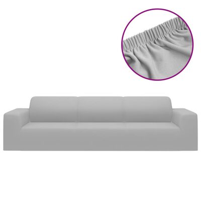 vidaXL Joustava 4-istuttavan sohvan päällinen harmaa polyesteri jersey