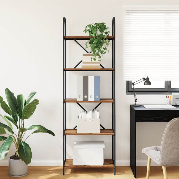 vidaXL Kirjahylly Vanha puu 60 x 30 x 183 cm Tekninen puu