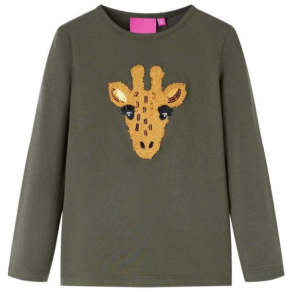 Lasten pitk&auml;hihainen T-paita khaki 92