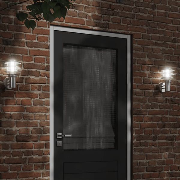 vidaXL Ulkoseinävalot 2 kpl hopea ruostumaton teräs