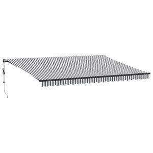 vidaXL Automaattimarkiisi LEDill&auml; antrasiitti/valkoinen 500x350 cm