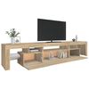 vidaXL TV-taso LED-valoilla Sonoma-tammi 215x36,5x40 cm