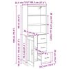 vidaXL Korkea kaappi Artisan tammi 69,5 x 34 x 180 cm Tekninen puu