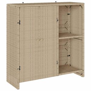 vidaXL S&auml;ilytyskaappi hyllyll&auml; ovella Beige 100 x 36 x 102 cm Rottinki