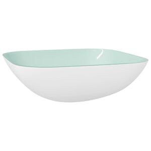 vidaXL Pesuallas lasi 42x42x14 cm valkoinen