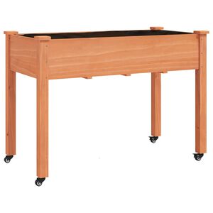 vidaXL Kukkalaatikko py&ouml;rill&auml; ja vuorauksella 118x59x80 cm t&auml;ysi kuusi