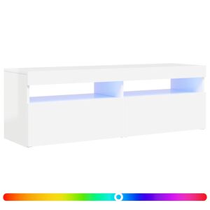 vidaXL TV-taso LED-valoilla korkeakiilto valkoinen 120x35x40 cm
