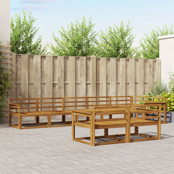 vidaXL Ulkosohvakokoelma 8 pcs Luonnollinen Tihe&auml; akasiapuu