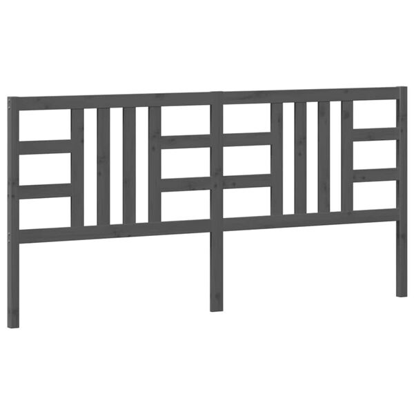 vidaXL Sängynpääty harmaa 206x4x100 cm täysi mänty